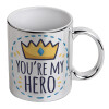 Mug ceramic, silver mirror, 330ml