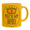 Ceramic coffee mug yellow, 330ml