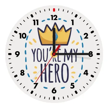 Dad, you are my hero!, Ρολόι τοίχου ξύλινο (20cm)