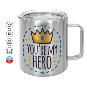 Dad, you are my hero!, Mug Stainless steel double wall 300ml