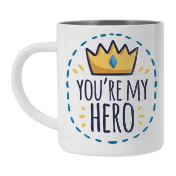 Dad, you are my hero!, Mug Stainless steel double wall 300ml