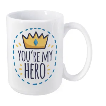 Dad, you are my hero!, Κούπα Mega, κεραμική, 450ml