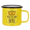 Metallic enamel MATT Yellow cup 360ml