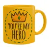 Ceramic coffee mug yellow, 330ml