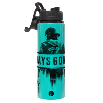 Day's Gone, Metallic water bottle with safety lid, 850ml aluminum