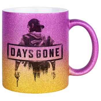 Day's Gone, Κούπα Χρυσή/Ροζ Glitter, κεραμική, 330ml