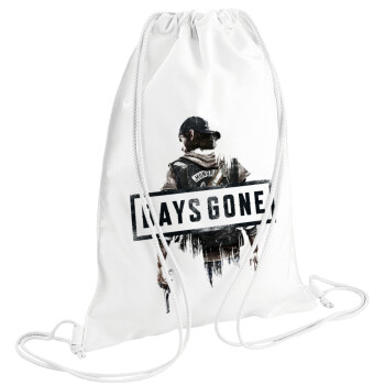 Day's Gone, Τσάντα πλάτης πουγκί GYMBAG λευκή (28x40cm)