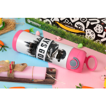 Day's Gone, Easter candle, Childrens hot water bottle, stainless steel, with safety straw, PINK (500ml)