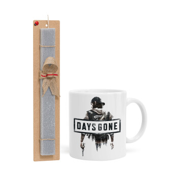 Day's Gone, Easter Set, Ceramic Cup (330ml) & Easter aromatic flat candle (30cm) (GRAY)