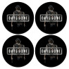 SET of 4 round wooden coasters (9cm)