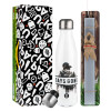 Easter candle, metallic white thermos bottle (500ml) & aromatic flat candle (30cm) (GRAY)