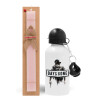 Easter Set, metallic aluminum bottle (500ml) & aromatic flat Easter candle (30cm) (PINK)