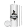 Tumbler stainless steel 600ml, with metal straw & cleaning brush