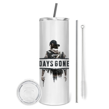 Day's Gone, Eco friendly stainless steel tumbler 600ml, with metal straw & cleaning brush