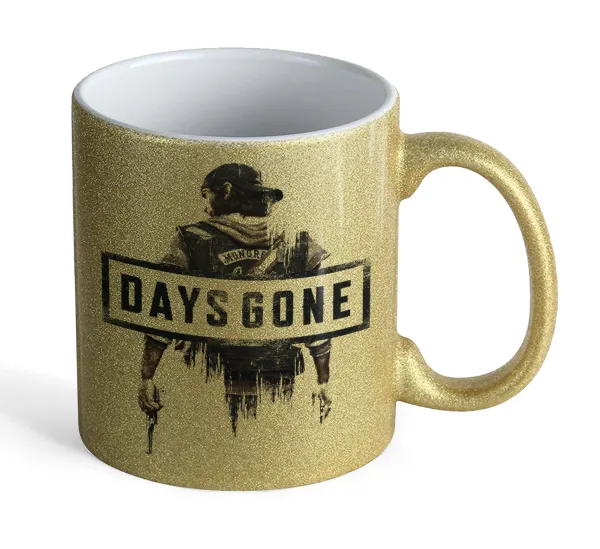 Day's Gone — Gold glitter mug that sparkles, ceramic, 330ml