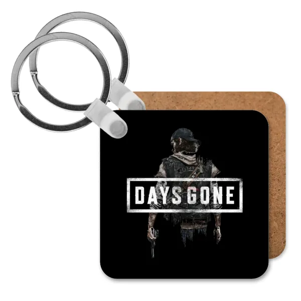 Day's Gone — Square wooden MDF keychain