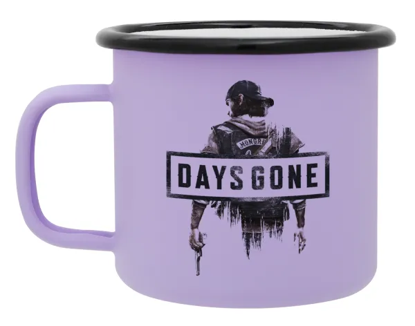 Day's Gone — Metal enamel mug, matte light pastel purple, 360ml