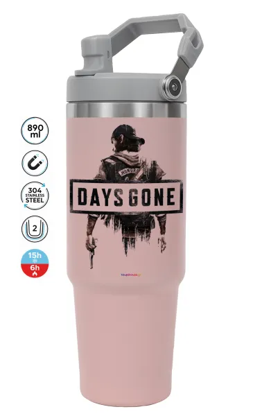 Day's Gone — PINK Travel Tumbler with Handle 890ml