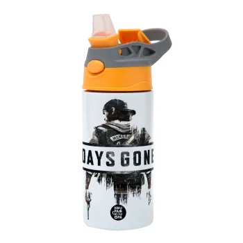 Day's Gone, Παιδικό παγούρι θερμό, ανοξείδωτο, με καλαμάκι ασφαλείας, Πορτοκαλί/Γκρι (360ml) BPA-FREE