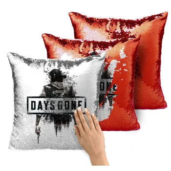 Day's Gone, Μαξιλάρι καναπέ Μαγικό Κόκκινο με πούλιες 40x40cm περιέχεται το γέμισμα