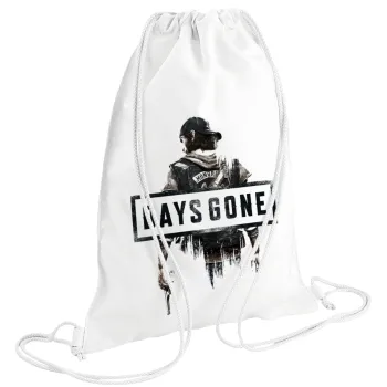 Day's Gone, Backpack pouch GYMBAG white (28x40cm)