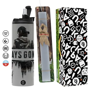Day's Gone, Easter candle with Grey Tumbler Thermo 600ml & aromatic flat candle (30cm) (GREY)