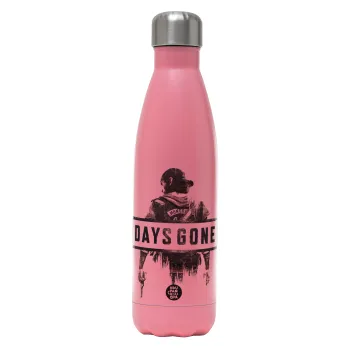 Day's Gone, Μεταλλικό παγούρι θερμός Ροζ Ματ (Stainless steel), διπλού τοιχώματος, 500ml