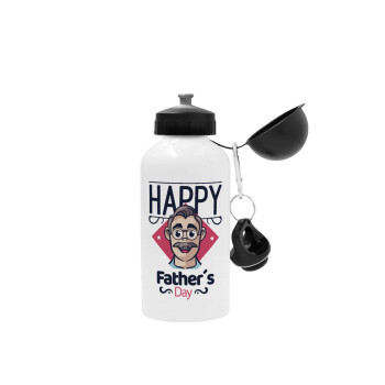 Για την γιορτή του μπαμπά!, Metal water bottle, White, aluminum 500ml
