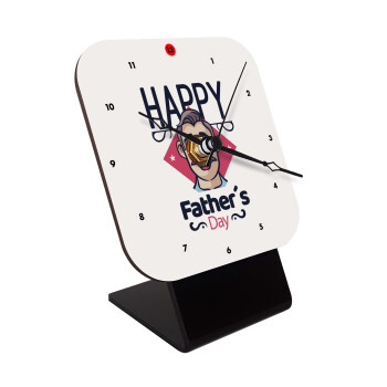 Για την γιορτή του μπαμπά!, Quartz Wooden table clock with hands (10cm)