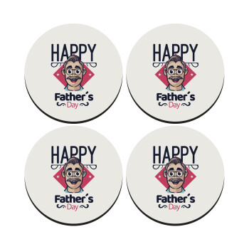 Για την γιορτή του μπαμπά!, ΣΕΤ 4 Σουβέρ ξύλινα στρογγυλά (9cm)