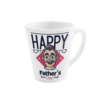 Για την γιορτή του μπαμπά!, Κούπα κωνική Latte Λευκή, κεραμική, 300ml