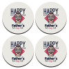 SET of 4 round wooden coasters (9cm)