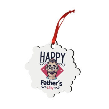 Για την γιορτή του μπαμπά!, Χριστουγεννιάτικο στολίδι snowflake ξύλινο 7.5cm