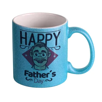 Για την γιορτή του μπαμπά!, Κούπα Σιέλ Glitter που γυαλίζει, κεραμική, 330ml