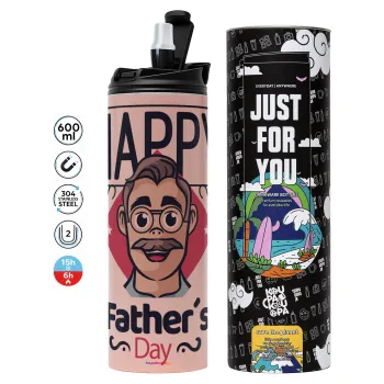 Για την γιορτή του μπαμπά!, Tumbler stainless steel PINK 600ml