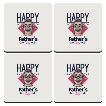 Για την γιορτή του μπαμπά!, ΣΕΤ 4 Σουβέρ ξύλινα τετράγωνα (9cm)