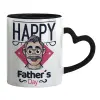 Mug heart black handle, ceramic, 330ml