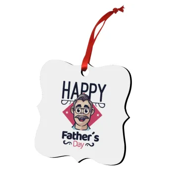 Για την γιορτή του μπαμπά!, Christmas ornament polygon wooden 7.5cm