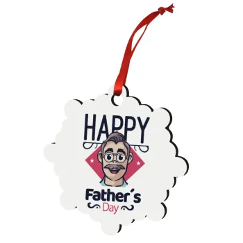 Για την γιορτή του μπαμπά!, Christmas ornament snowflake wooden 7.5cm