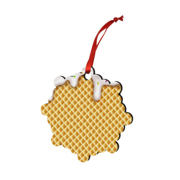 Παγωτό, Christmas ornament snowflake wooden 7.5cm