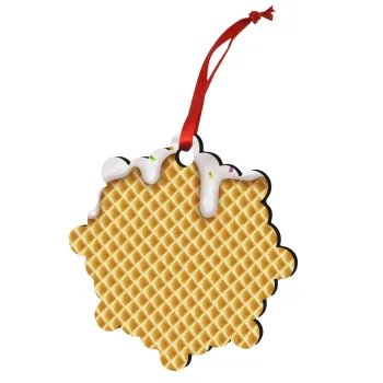 Παγωτό, Christmas ornament snowflake wooden 7.5cm