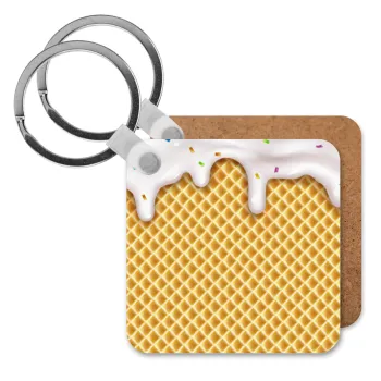 Παγωτό, Μπρελόκ Ξύλινο τετράγωνο MDF