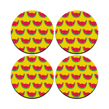 Καρπουζάκια, ΣΕΤ 4 Σουβέρ ξύλινα στρογγυλά (9cm)