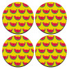 SET of 4 round wooden coasters (9cm)