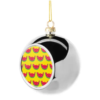 Καρπουζάκια, Silver 8cm Christmas tree ball ornament