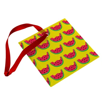 Καρπουζάκια, Christmas ornament, glass square ornament 9x9cm