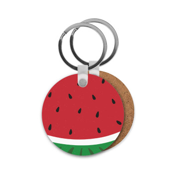 Καρπούζι, Μπρελόκ Ξύλινο στρογγυλό MDF Φ5cm