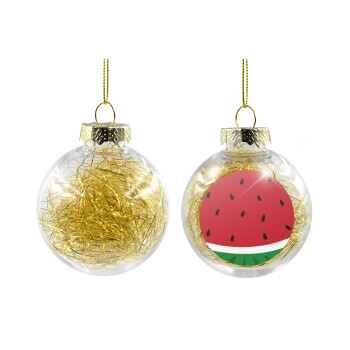 Καρπούζι, Transparent Christmas tree ball ornament with gold filling 8cm