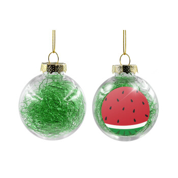 Καρπούζι, Transparent Christmas tree ball ornament with green filling 8cm