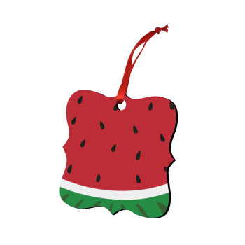 Καρπούζι, Στολίδι Χριστουγεννιάτικο στολίδι polygon ξύλινο 7.5cm